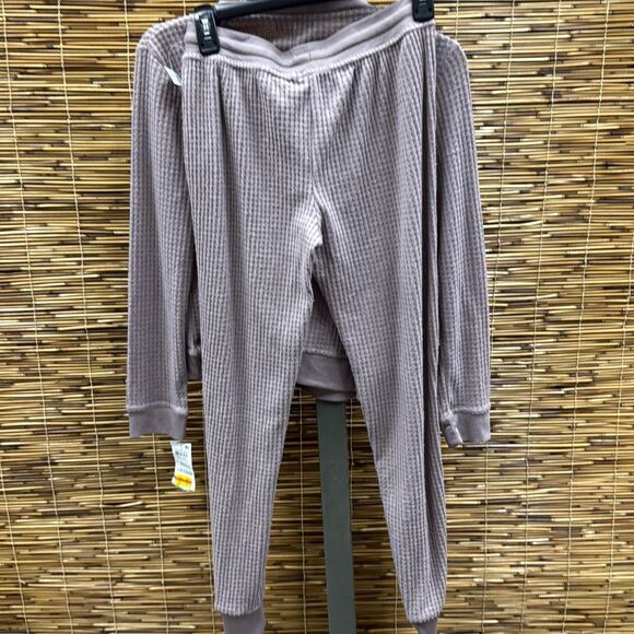 Alfani Thermal Henley Pajama Set, Created for Macy's Size XS - Picture 3 of 3
